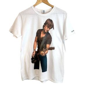 Keith Urban Light The Fuse White 100% Cotton Concert T-Shirt Size Medium
